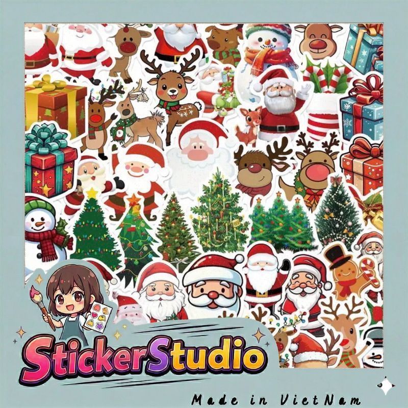 100 Sticker  Giáng Sinh trang trí giáng sinh noel mẫu 2025 siêu hot