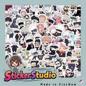 Set 60 Sticker Jujutsu Kaisen Anime Kawaii Chống Nước Dán Điện Thoại Laptop Vali