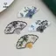 Quạt tre in hình vintage phong cách Trung Hoa, phù hợp làm DIY cho bông tai và móc khóa