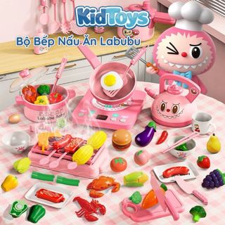 Đồ chơi nhà bếp có âm thanh KidToys Hình Gấu & Labubu – bộ nấu ăn mini cho bé