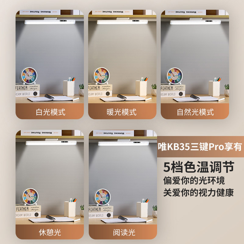 Đèn bàn LED có thể sạc lại Ký túc xá Sinh viên Đại học Bàn đọc sách Có thể điều chỉnh độ sáng Bảo vệ mắt Đèn học tập Intelli