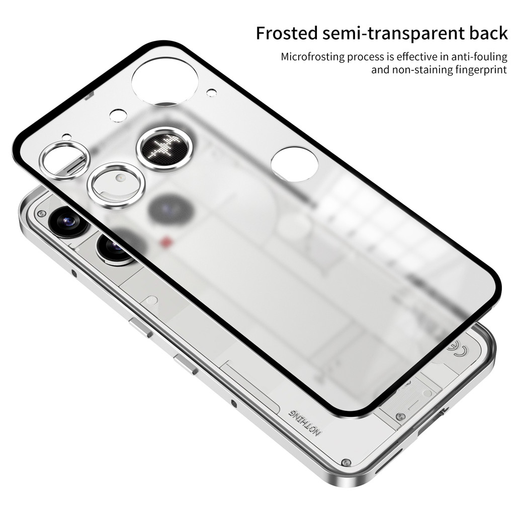 For Nothing Điện thoại 2 3A Pro Ốp lưng kính chụp một mặt đơn giản Mặt sau thân thiện với da Vỏ chống rơi cho không có gì Điện thoại 3 Funda