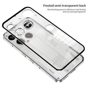 For Nothing Điện thoại 2 3A Pro Ốp lưng kính chụp một mặt đơn giản Mặt sau thân thiện với da Vỏ chống rơi cho không có gì Điện thoại 3 Funda