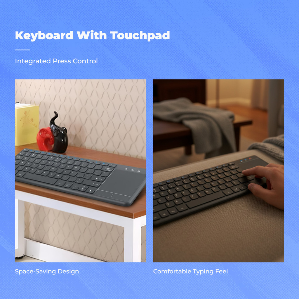 Bàn phím di động kokiya có bàn di chuột tích hợp, Bàn phím cảm ứng Kaypad mỏng 78 phong cách cho máy tính bảng Laptop thông minh