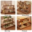 Kệ Đựng Ly Cốc Để Bàn Gỗ Đan Mây Phong Cách Vintage MAISON Giá Để Đồ Đa Năng Nhiều Tầng Decor Bàn Làm Việc