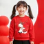 Trẻ em Ngựa Đỏ Năm Cổ Tròn Áo Dài Tay Phong Cách Lễ Hội Trang Phục Hàng Ngày