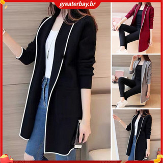 Áo khoác Cardigan dài vừa phải nữ mùa thu đông, có túi, giữ ấm, phong cách hợp thời trang Đông Nam Á