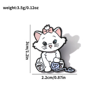 4 Cái / bộ Ấm Trà Huy Hiệu Kim Loại Mèo Mary Dễ Thương Bà Trâm cài nhỏ giọt dầu hợp kim mèo Pin phụ kiện trang trí