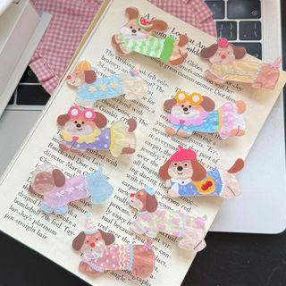 Meowu Kẹp Tóc Mái Cún Lạp Xưỡng Màu Sắc Ánh Xà Cừ