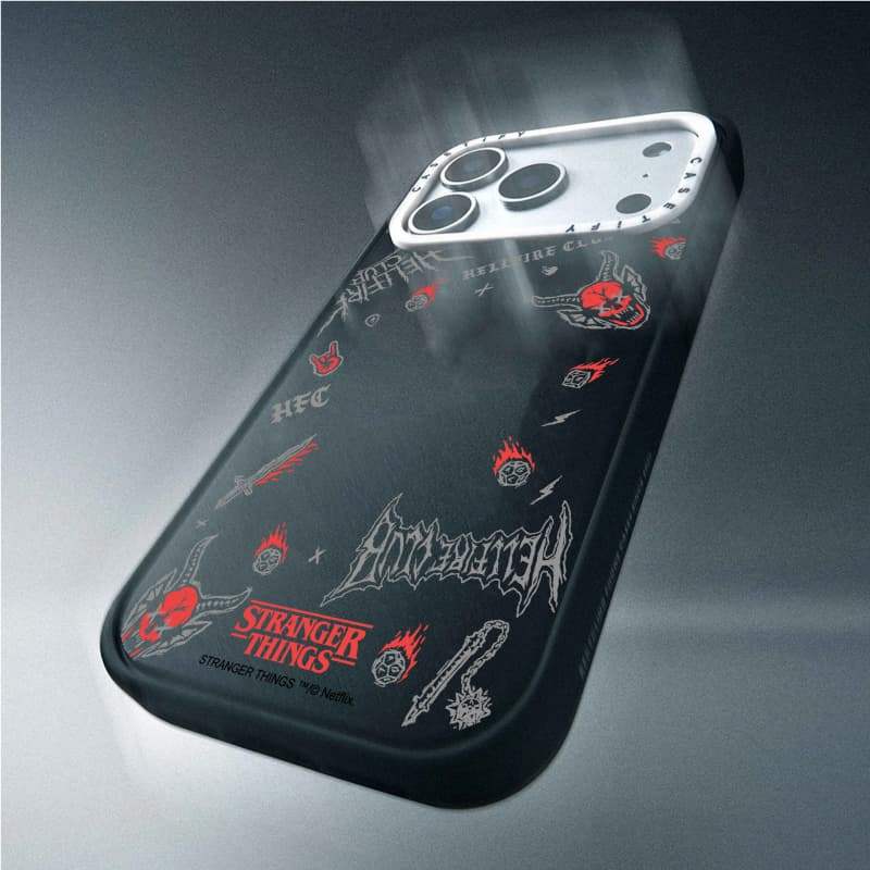 CASECASE X Stranger Things Miếng Dán Ốp Lưng Máy Ảnh Trắng Vòng Phiên Bản Mờ Đen Cứng Hút Từ Tính Tác Động Dành Cho Apple IPhone 13 14 15 16 17 Pro Max Air Plus Có Hộp