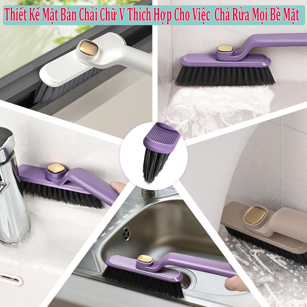 [Mua 2 Tặng 2] Bàn chải chà sàn 360 độ, có thể chà được ngóc ngách cà khe hở