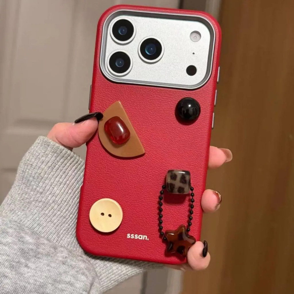 Ba Chiều Meteorite Tiếng Anh Thích Hợp Cho iPhone17promax Vỏ Điện Thoại Đáy Vàng Màu Đỏ Thích Hợp Cho iphone16pro Hợp Thời Trang 15plus Chống Va Chạm 14 Chống Sốc 13