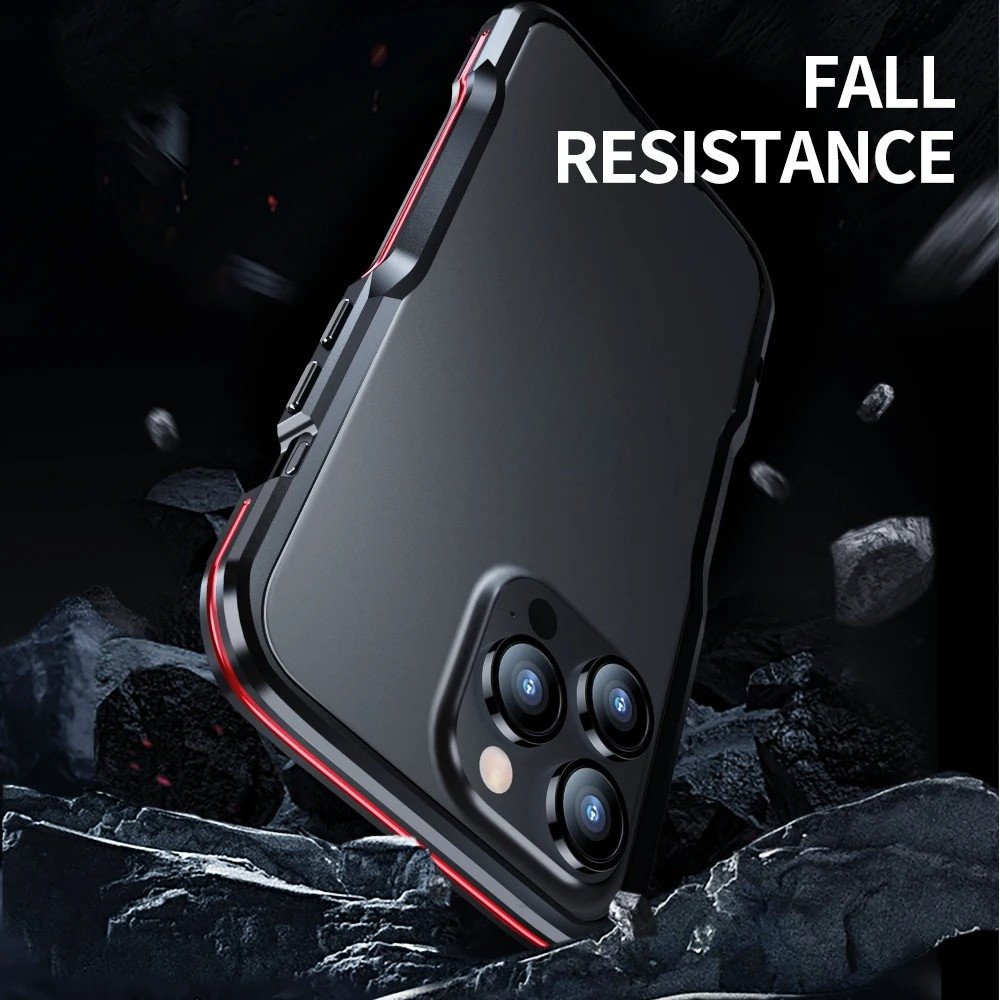 Dành Cho iPhone 17 16 15 14 13 Pro Max Armor Case Khung Kim Loại Sang Trọng Hợp Kim Nhôm Nhẹ Chống Sốc Ốp Lưng
