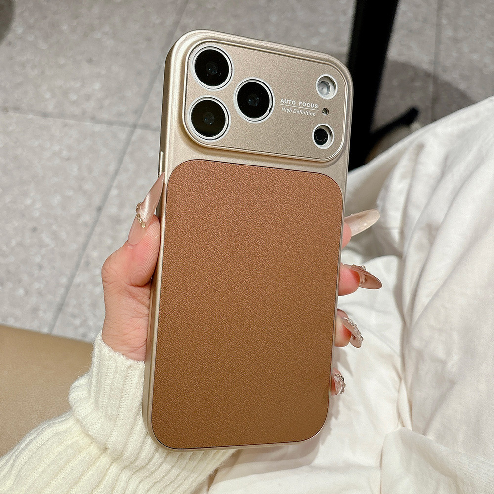 Ốp Điện Thoại Da Cửa Sổ Đơn Giản Cho iPhone 17 Pro Max 16 Plus 15 14 13 12 11 Vỏ Bảo Vệ Chống Sốc