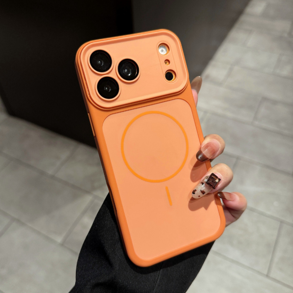 Ốp Điện Thoại Từ Tính Chặn Màu Cho iPhone 17 16 15 14 13 Pro Max 16 15 14 Plus Chống Rơi Da Cảm Giác Nút Bảo Vệ Vỏ Thời Trang