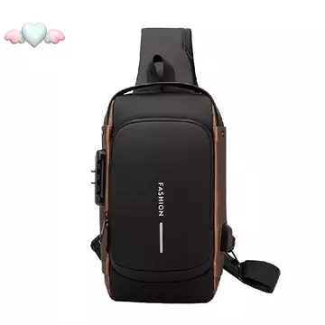 Túi đeo vai thể thao sạc USB, Túi đeo chéo Ba lô đeo chéo, Túi đeo vai Ba lô thể thao đi bộ đường dài, Túi xe máy chống nước Túi ngực cho nam nữ OUYOU