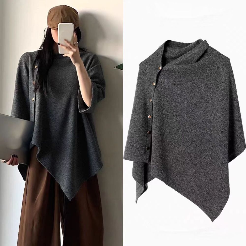 Khăn choàng SEYAWSON Pashmina poncho dày dệt kim, ấm áp phù hợp thời trang mùa thu đông