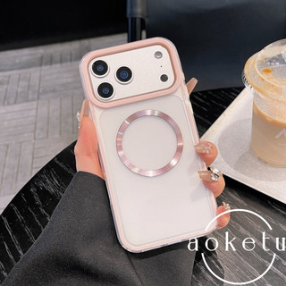 Ốp điện thoại khung màu vòng từ mờ ba trong một phù hợp cho iPhone 13 14 15 16 17 Pro max bao gồm tất cả các ốp lưng chống rơi