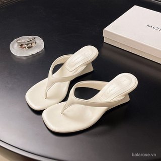 Dép xỏ ngón kiểu Pháp Fairy Toe để mặc ngoài trời giày mùa hè có gót nêm đơn giản tăng chiều cao dép phong cách mới