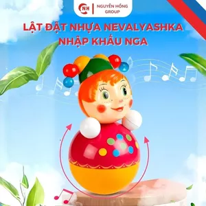 Lật đật nhựa chú hề ngũ sắc 220mm Kotovski nhập khẩu Nga đồ chơi sưu tầm