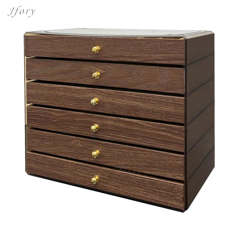 Hộp đựng đồ trang sức làm bằng [chất liệu], Hộp đựng đồ trang sức, Nắp trong suốt, Hộp trưng bày trang trí và thanh lịch cho bàn làm việc, Lớp lót nhung cho bông tai và