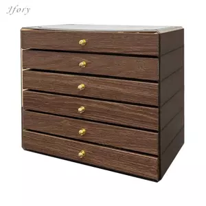 Hộp đựng đồ trang sức làm bằng [chất liệu], Hộp đựng đồ trang sức, Nắp trong suốt, Hộp trưng bày trang trí và thanh lịch cho bàn làm việc, Lớp lót nhung cho bông tai và