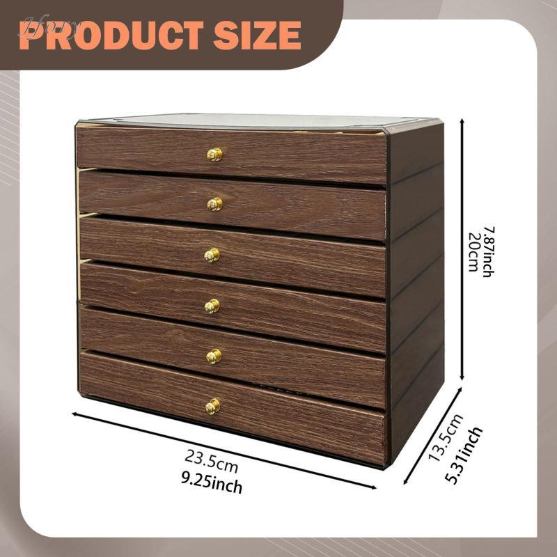 Hộp đựng đồ trang sức làm bằng [chất liệu], Hộp đựng đồ trang sức, Nắp trong suốt, Hộp trưng bày trang trí và thanh lịch cho bàn làm việc, Lớp lót nhung cho bông tai và