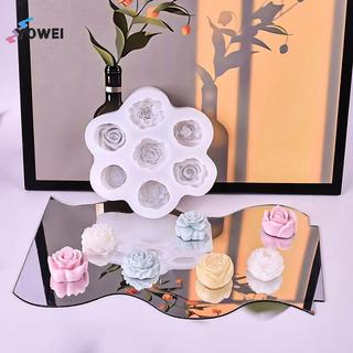 YOWEI Khuôn Silicon Hoa 7 Trong 1 3D Hoa Hồng Mẫu Đơn Bánh Sô Cô La Khuôn Nướng Bánh Handmade Nến Xà Phòng Thạch Cao Nhựa Thủ Công Dụng Cụ Làm Thủ Công VN
