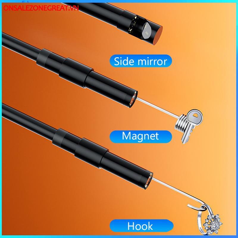 Ons Mini Camera 7mm 2M Dây Cứng Android Type-C USB Phát Hiện Xe Ô Tô Camera Phát Hiện Đường Ống Nội soi Chống Nước Cáp Có Thể Điều Chỉnh Tại