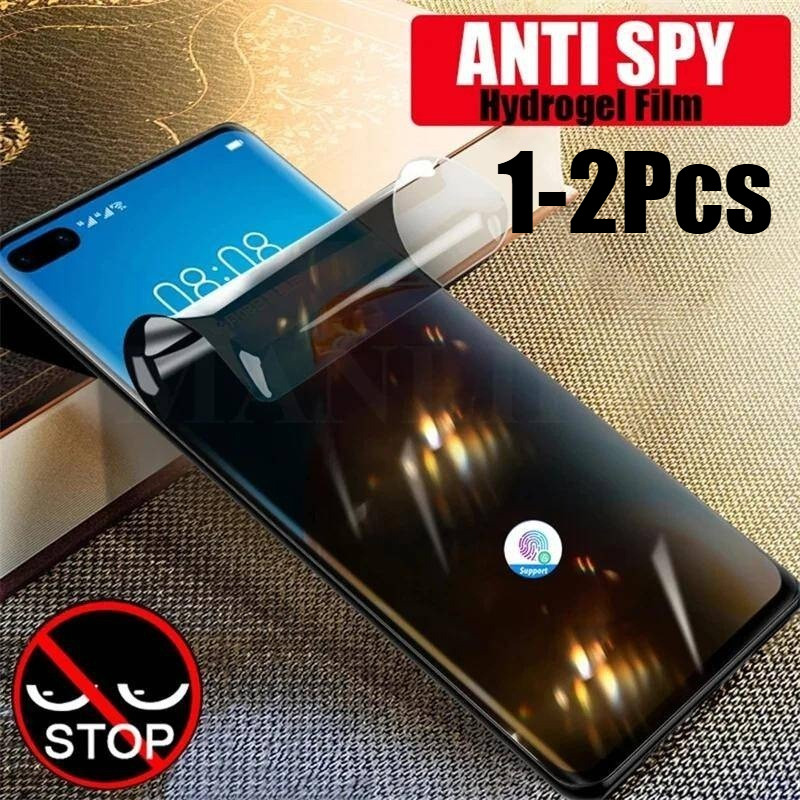 1-2 Chiếc Full Cover Siêu Mỏng Bảo Vệ Màn Hình Matte Film Cho Huawei P40 P50 P50E P60 lite Pro Plus Art 4G 5G Chống Gián Điệp Riêng Tư Chống Ánh Sáng Xanh Hydrogel Film HD Phim Mềm