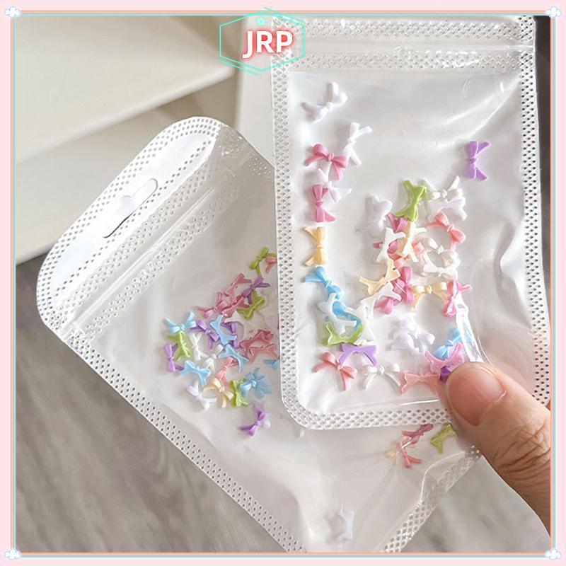 JRP 50 chiếc nơ nhựa mini nhiều màu, ruy băng trang trí móng tay DIY mùa hè, phụ kiện làm móng nghệ thuật