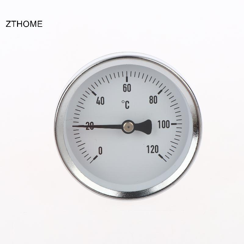 Máy đo nhiệt độ nước ZTHOME Nhiệt kế lưỡng kim 120C Vỏ đồng để kiểm tra công nghiệp Kỹ thuật HOT