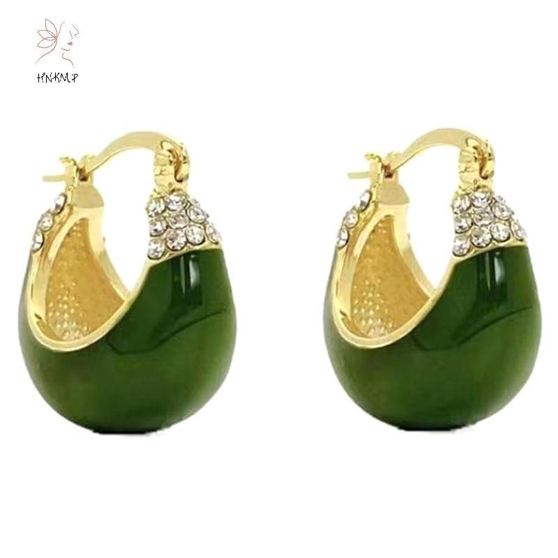 Bông tai zircon xanh nhỏ giọt, cá tính theo xu hướng Hàn Quốc, phù hợp dự tiệc và thời trang hàng ngày