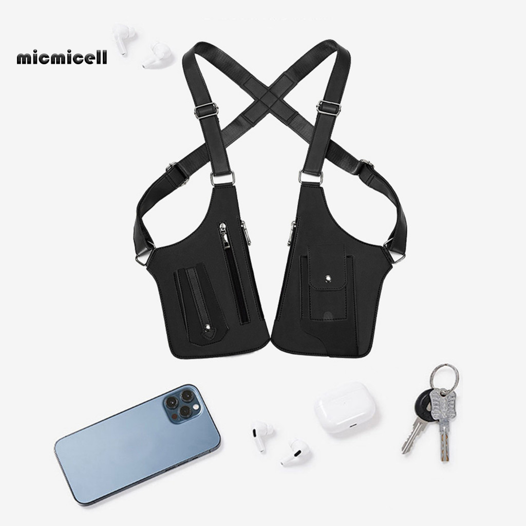 MIC _ Armor Ví Chống Trộm Phiêu Lưu Sẵn Sàng Giáp Ví Nam Giả Da Có Thể Điều Chỉnh Nách Vai Bao Da Ngực Túi Chống Tăm Ví Điện Thoại Túi Du Lịch
