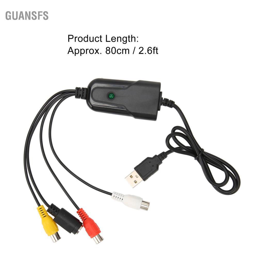 Guansfs Thiết bị thẻ chuyển đổi âm thanh guansfs sang USB Chi tiết rõ ràng 2.6ft Plug and Play VHS DV VCR Hi8 DVD Digital Compact cho PC