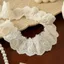 TOPTOOLCX Vải Ren, Thiết Kế Ruffle Trắng Ruffle Ren Viền, Phụ Kiện Quần Áo Chiều Rộng 4cm Vải Cotton Viền