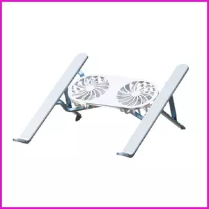 Giá đỡ làm mát máy tính xách tay có thể gập lại Quạt kép Giá đỡ quạt máy tính xách tay cho thiết bị 13-21 inch Máy làm mát máy tính xách tay hiệu quả Im lặng lyuvn