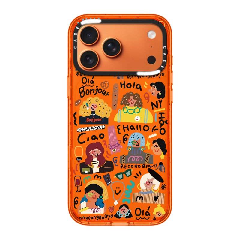 CASECASE X Cô Gái Pháp Cam / Đỏ / Perri Bộ Sưu Tập Kẹo Tím Màu Trong Suốt Cứng Từ Tính Hút Tác Động Dành Cho Apple IPhone 13 14 15 16 17Pro Max Plus Có Hộp