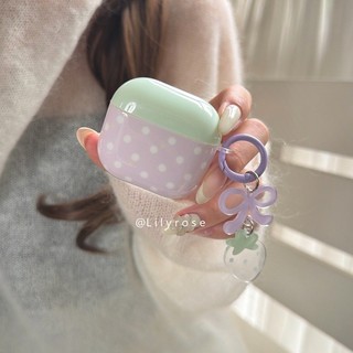 Spring Green Purple Wave Point Thích hợp cho Pro3 [2025] AirPods Pro2 Pro 4 3 2 1 Apple Wireless Bluetooth Bảo vệ tai nghe Vỏ chống sốc 1 2 Gen