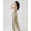 Set Áo Quần Kiểu Áo Corset Nhún Ngực Quần Lưng Thun Cột Dây Màu Be