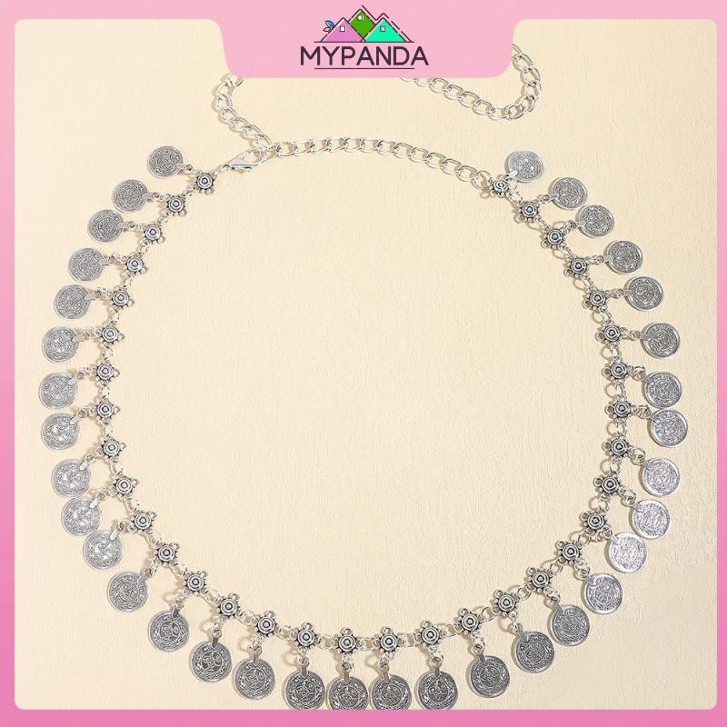 MYPANDA Thắt lưng khiêu vũ chất lượng cao phong cách dân tộc, bụng điều chỉnh dây vàng - Phụ kiện thời trang