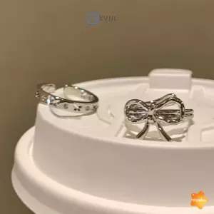 Nhẫn nơ điều chỉnh được dành cho nữ và bé gái, phong cách K-pop/Y2K, phụ kiện thẩm mỹ mới