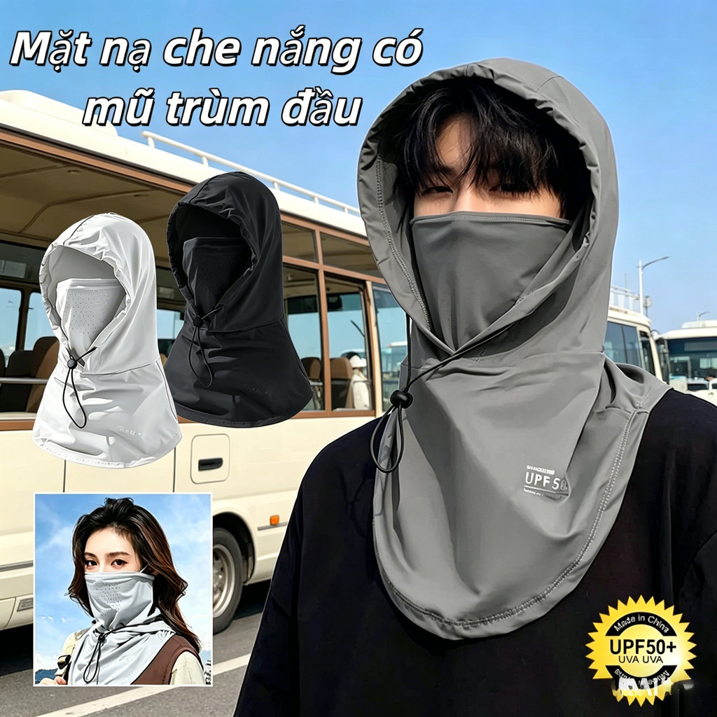 ✈️Giao Hàng 24h✈️ Mặt nạ chống nắng có mũ trùm đầu thoáng khí Full Head Face Cover Uv Protection Balaclava Dành cho nam nữ Đi xe đạp Đi bộ đường dài