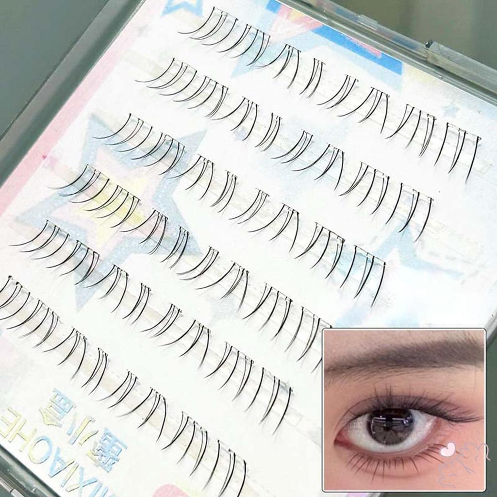 Phần mở rộng mi giả trong suốt 0,05mm Sợi mỏng Cụm riêng lẻ cho vẻ ngoài tự nhiên C Curl Đen 7-8mm Chiều dài hỗn hợp