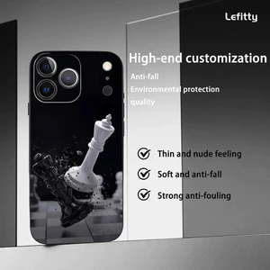 Ốp Điện Thoại Cờ Vua Mát Cổ Điển TP-2 Cho iPhone 17 16 15 14 13 Pro Max Plus Mini Đen Mờ Vỏ Mềm Funda