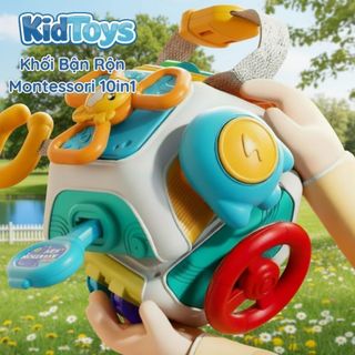 Khối bận rộn Montessori 10 mặt KidToys – đồ chơi cầm tay rèn luyện kỹ năng cho bé