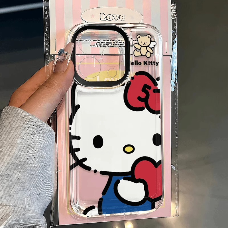 Ốp lưng Hello Cat iPhone họa tiết trong suốt tinh tế IP 7/8/X/XS/11/12/13/14/15/16/17/Plus/Pro/Max/Air