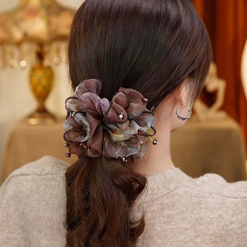 Hàn Quốc Voan Nữ Hàn Quốc Dây Buộc Tóc Thời Trang Không Làm Tổn Thương Tóc Mặt Dây Buộc Tóc