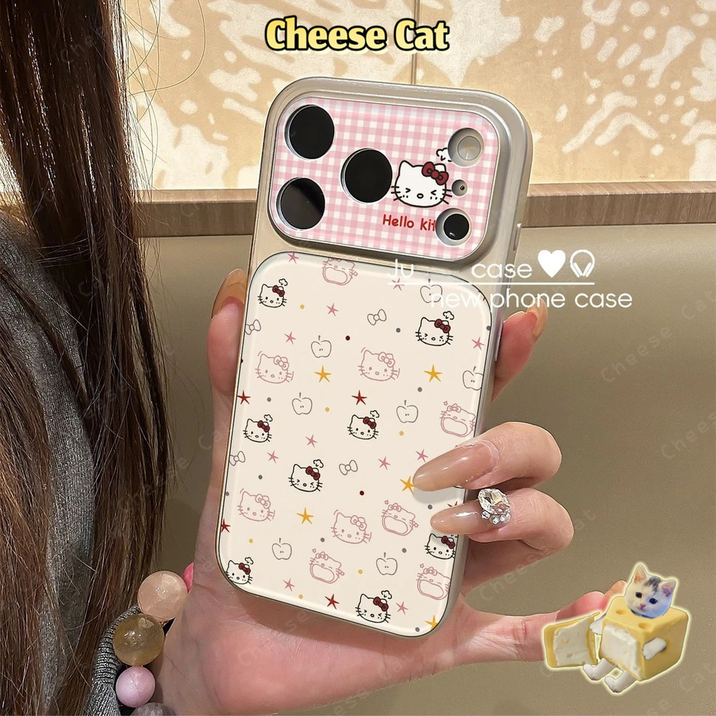 Cửa Sổ Lớn 17 Pro Max Hoa Nhiều Màu Sắc Kitty Da Ốp Lưng Điện Thoại iPhone 14 15 16 11 12 13 Pro Max XR Xs Max