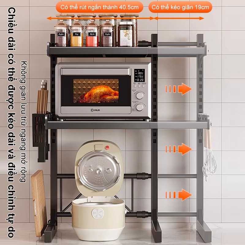 Kệ Lò Vi Sóng Có thể mở rộng Kệ đựng đồ đa năng thép cacbon Kệ để đồ nhà bếp